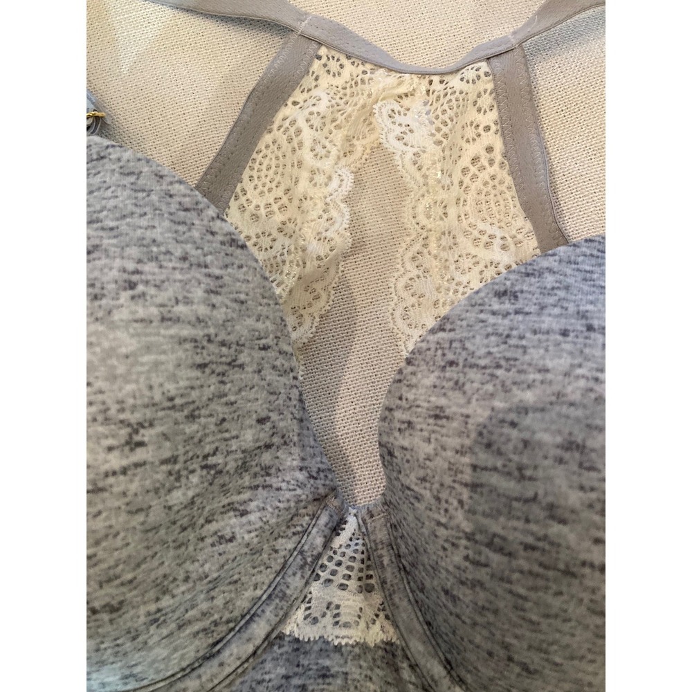 Soma Gray Racerback Bra 34C Front Closure Underwire Embraceable Soft Girl - Picture 2 of 5